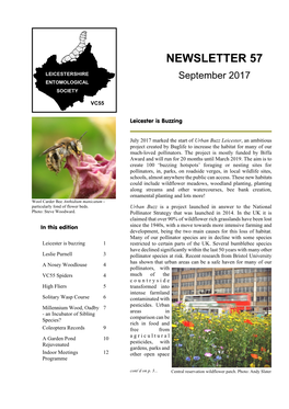NEWSLETTER 57 LEICESTERSHIRE September 2017 ENTOMOLOGICAL SOCIETY