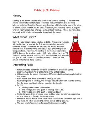 Some Ketchup Facts