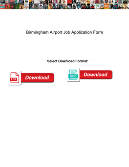 Birmingham Airport Job Application Form