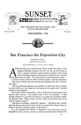 San Francisco the Exposition City