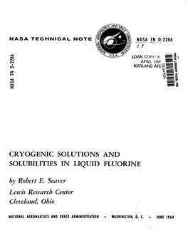 Cryogenic Solutions and Solubilities in Liquid Flourine