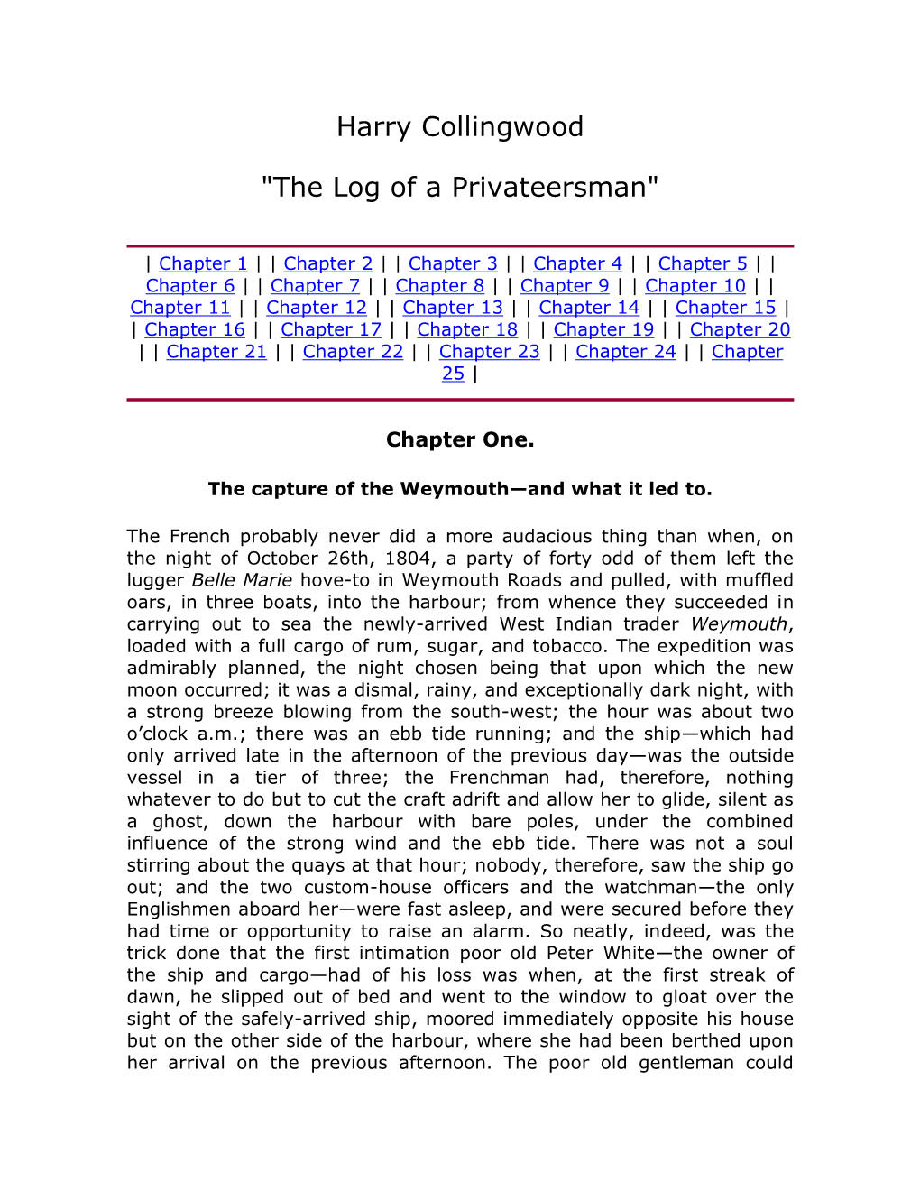 The Log of a Privateersman, by Harry Collingwood