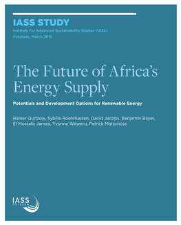The Future of Africa Energy Supply