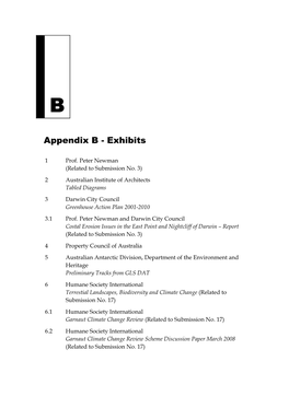 Appendix B – Exhibits