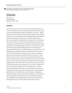 Giotto Also Known As Giotto Di Bondone Florentine, C
