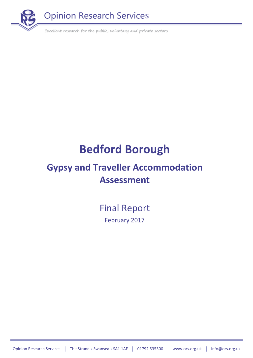 Bedford Borough Gypsy and Traveller Accommodation Assessment