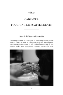 Cadavers: Touching Lives After Death