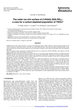 (145453) 2005 RR43: a Case for a Carbon-Depleted Population of Tnos?