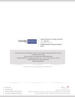 Redalyc.Dynamic Analysis of Pneumatically Actuated Mechanisms