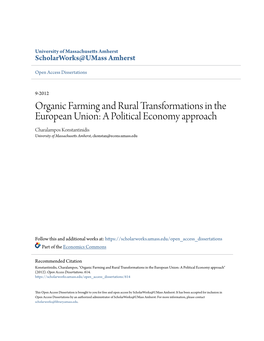 Organic Farming and Rural Transformations in the European Union