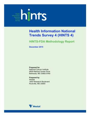 (HINTS 4) FDA Cycle Methodology Report