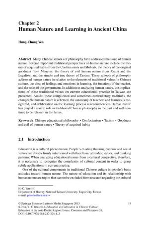 Chapter 2 Human Nature and Learning in Ancient China