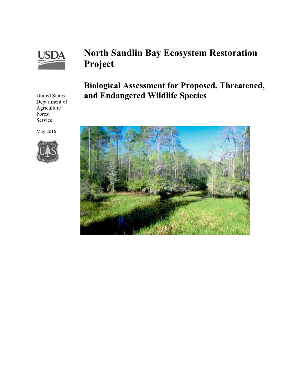 North Sandlin Bay Ecosystem Restoration Biological Assessment