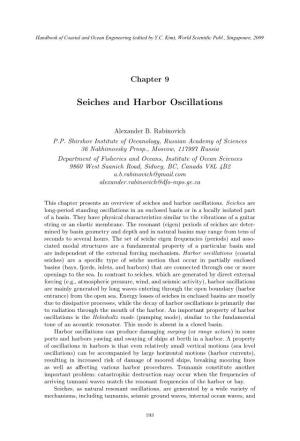 Seiches and Harbor Oscillations