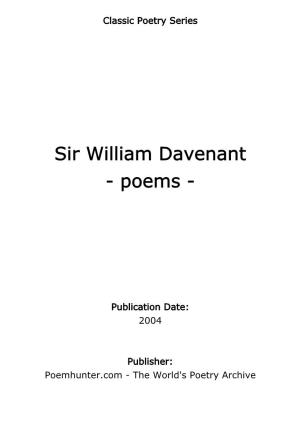 Sir William Davenant - Poems