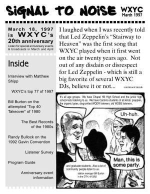 WXYC Spring 1997 Newsletter