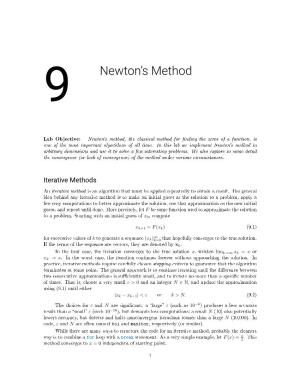 Newton's Method, the Classical Method for Nding the Zeros of a Function, Is One of the Most Important Algorithms of All Time