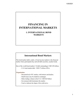 Financing in International Markets
