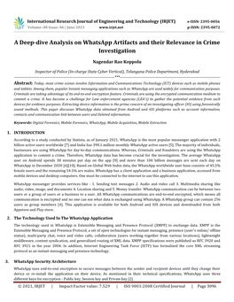 A Deep-Dive Analysis on Whatsapp Artifacts and Their Relevance in Crime Investigation