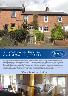 3 Diamond Cottage, High Street, Gresford, Wrexham, LL12 8RA