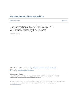 The International Law of the Sea, by D. P. O'connell, Edited by I. A. Shearer, 9 Md