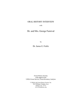 Dr. and Mrs. George Furnival