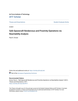 Safe Spacecraft Rendezvous and Proximity Operations Via Reachability Analysis