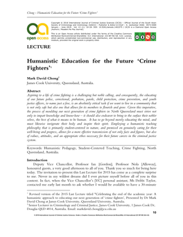 Humanistic Education for the Future 'Crime Fighters'1