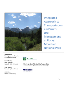 Integrated Approach to Transportation and Visitor Use Management at Rocky Mountain National Park