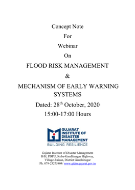 Flood Risk Management & Mechanism of Early