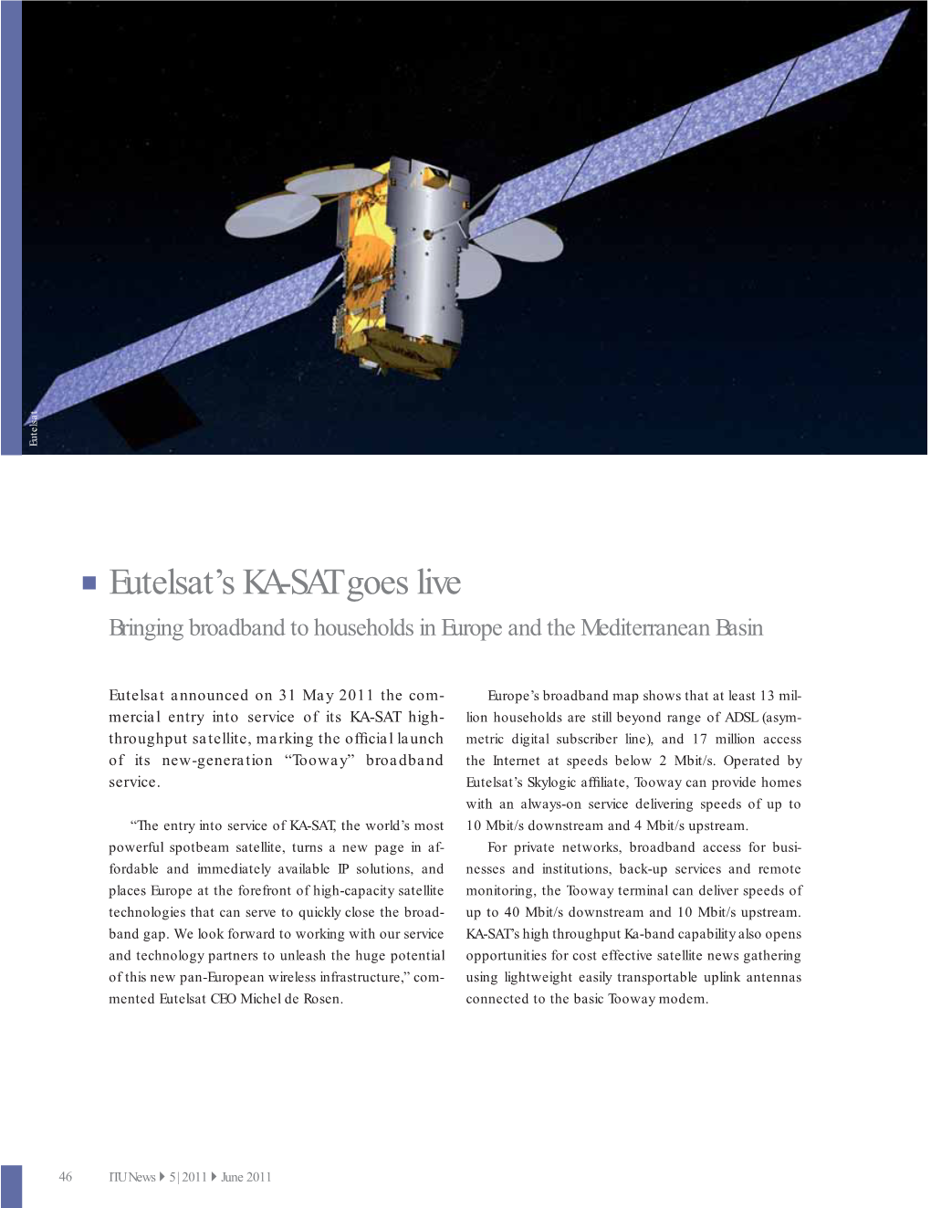 Eutelsat's KA-SAT Goes Live