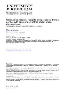 Garden Bird Feeding