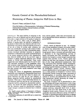 Genetic Control of the Phenobarbital-Induced Shortening of Plasma Antipynrne Half-Lives in Man