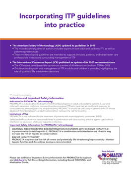 Incorporating ITP Guidelines Into Practice