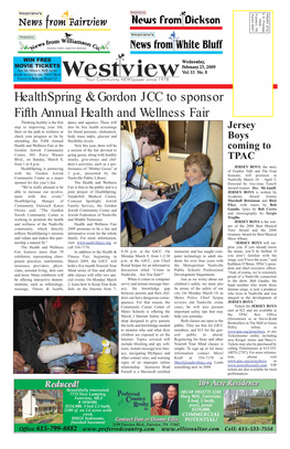 Healthspring & Gordon JCC to Sponsor Fifth Annual Health And