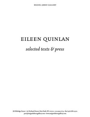 Eileen Quinlan Selected Texts & Press