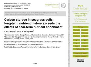 Carbon Storage in Seagrass Soils: J