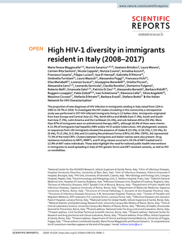 High HIV-1 Diversity in Immigrants Resident in Italy
