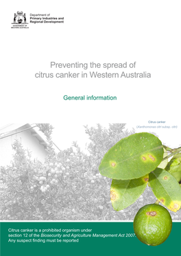 Preventing the Spread of Citrus Canker in Western Australia