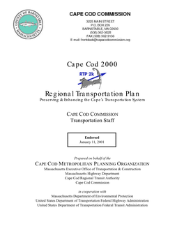 2000 Regional Transportation Plan and Air Quality Conformity Determination