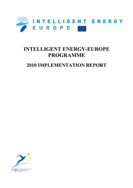 Intelligent Energy-Europe Programme 2010 Implementation Report