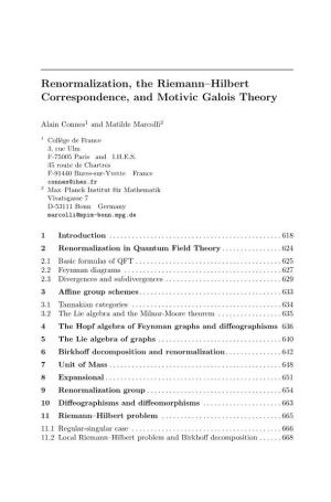 Renormalization, the Riemann–Hilbert Correspondence, and Motivic Galois Theory