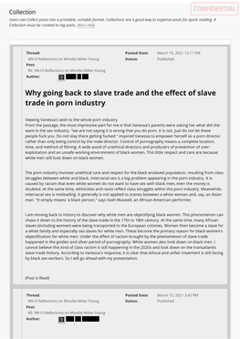 Why Going Back to Slave Trade and the E Ect of Slave Trade in Porn Industry