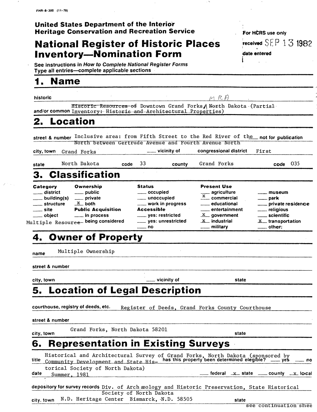 National Register of Historic Places Inventory Nomination Form 1