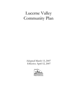 Lucerne Valley Community Plan