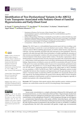 Identification of Two Dysfunctional Variants in the ABCG2 Urate