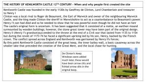 The History of Kenilworth Castle 12Th Century