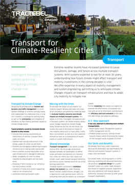 Transport for Climate-Resilient Cities