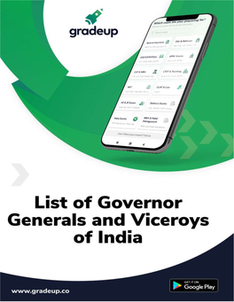 List of Governor General and Viceroys in India