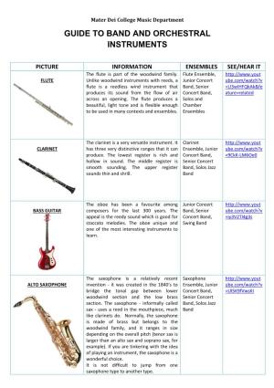 Guide to Band and Orchestral Instruments
